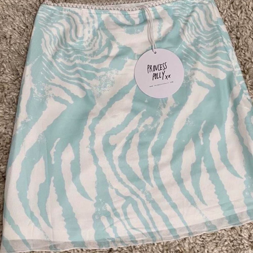 Princess Polly Turquoise funky print Skirt